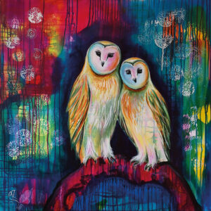 Owly Night, Acryl, 80cm x 80cm